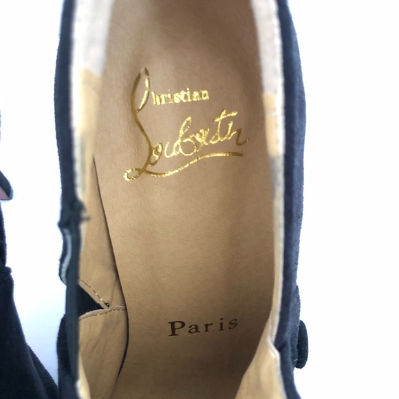 NWOT{CHRISTIAN LOUBOUTIN} Black Suede Booties - Picture 7 of 8